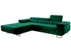 Ecksofa L-Form Links mit Schlaffunktion und Bettkasten Solam Grün