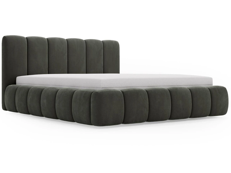 Polsterbett Ohne Bettkasten mit Lattenrost 200x200 Cloud Dunkelgrau