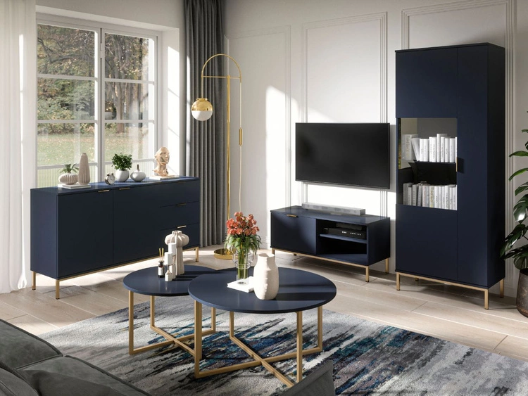 Runder Couchtisch Fallon Dunkelblau