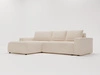 Ecksofa L-Form Links mit Schlaffunktion und Bettkasten Tazones Beige