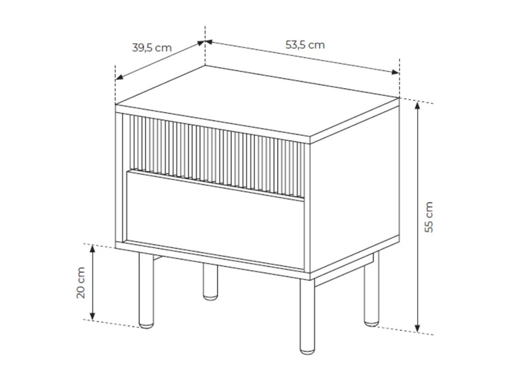 Nachttisch mit zwei Schubladen Gradimento Eiche Cremona