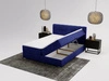 Boxspringbett mit Bettkasten 180x200 Forte Dunkelblau
