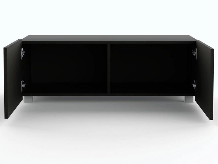 TV-Lowboard mit Türen 100 cm Kioto Schwarz matt