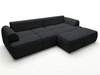 Ecksofa L-Form Rechts mit Schlaffunktion und Bettkasten Bonno Schwarz