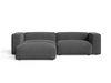 Ecksofa L-Form Links Moderne Cord Ecksofa Landi Dunkelgrau