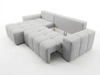 Ecksofa L-Form mit Schlaffunktion und Bettkasten Bresso Grau
