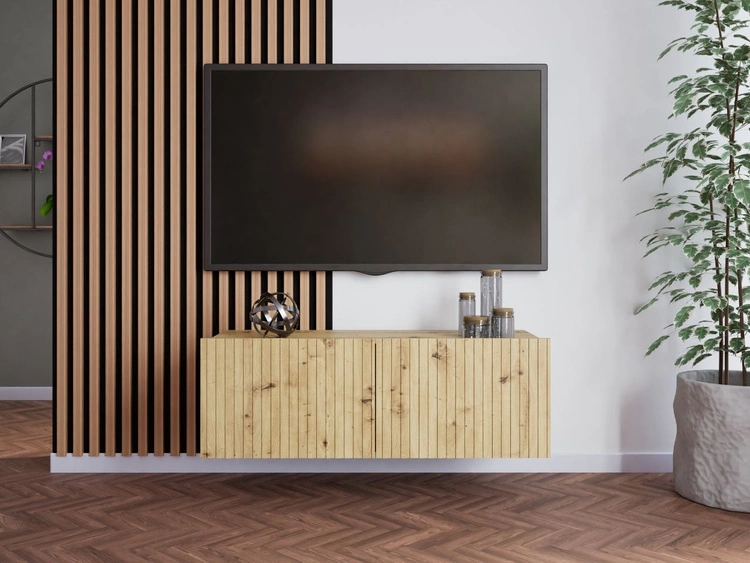 TV-Lowboard mit Türen 100 cm Kioto Artisan Eiche