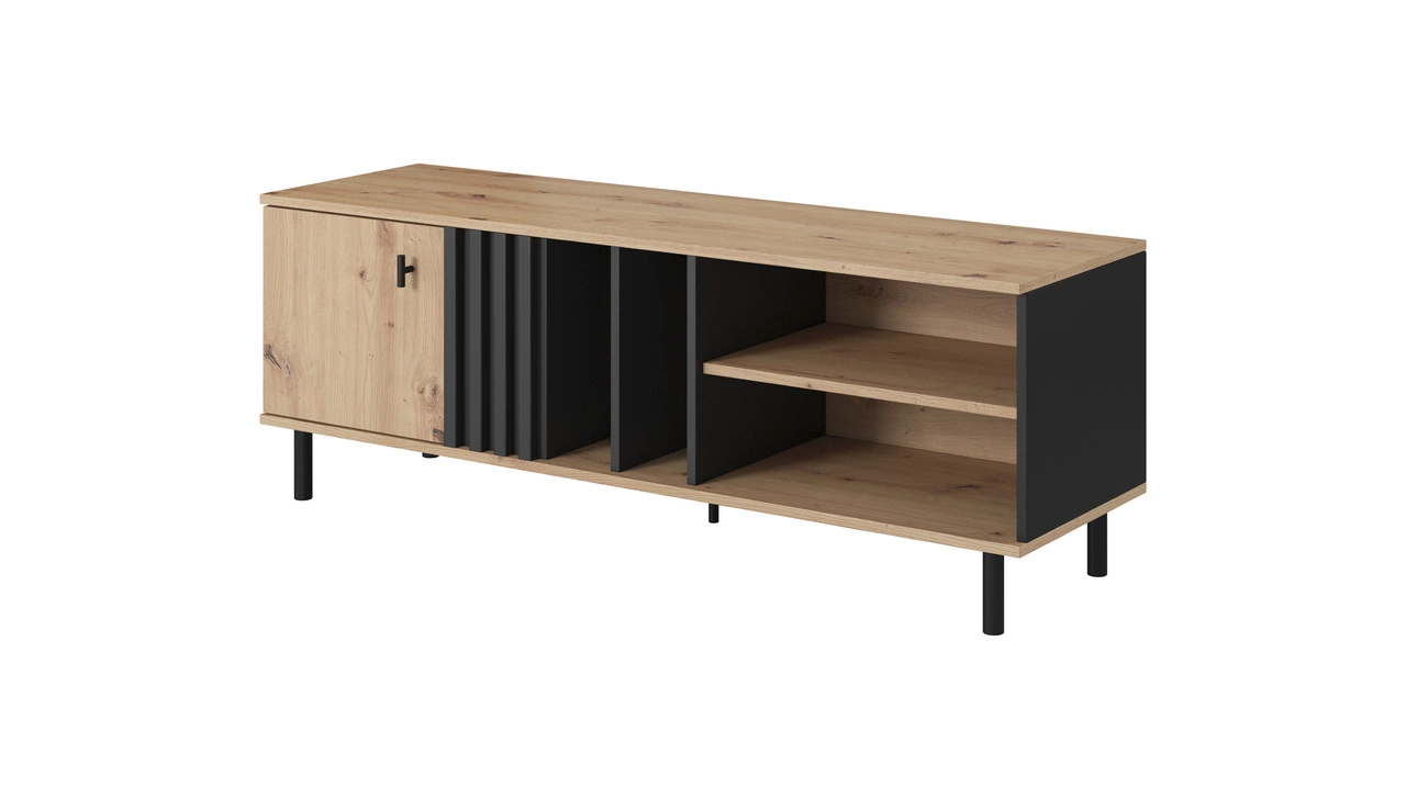 Moderne TV-Schrank 138cm Malone - Artisan Eiche / Anthrazit