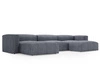 Wohnlandschaft Universell Moderne Cord Ecksofa Landi Grau