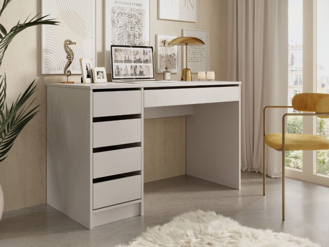 Schreibtisch mit Schubladen Anes Beige