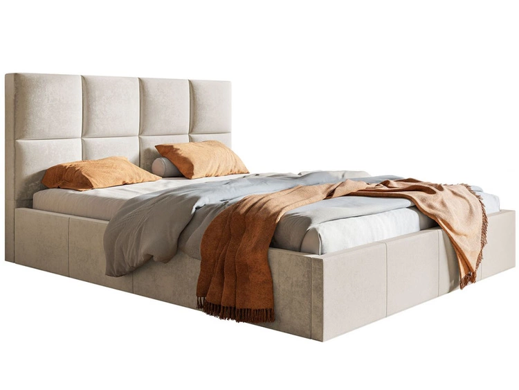 Polsterbett mit Bettkasten und Lattenrost 120x200 Malo Beige