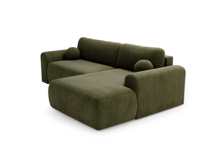 Ecksofa L-Form mit Schlaffunktion und Bettkasten Savana Rechts Grün