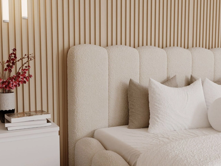 Polsterbett mit Bettkasten und Lattenrost 180x200 Smile Creme