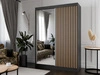 Schiebetürenschrank mit Spiegel und Lamellen 150 cm Loreto Schwarz