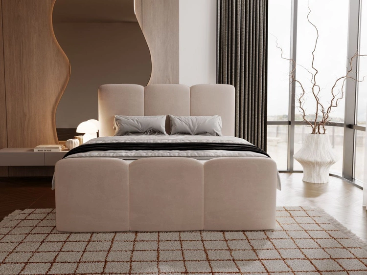 Boxspringbett mit Bettkasten 160x200 Campi Beige