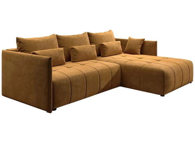 Ecksofa L-Form mit Schlaffunktion und Bettkasten Ardi Gelb