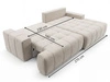 Ecksofa L-Form mit Schlaffunktion und Bettkasten Tulio Links Beige