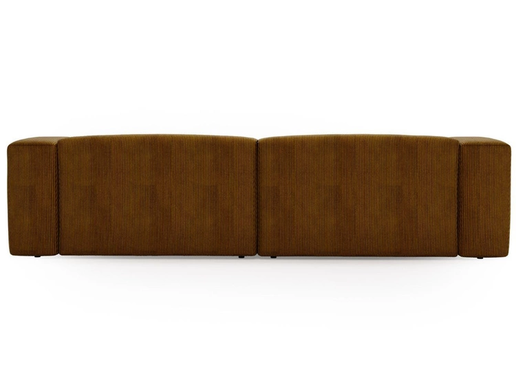 Ecksofa L-Form Rechts Moderne Cord Ecksofa Landi Honigfarben