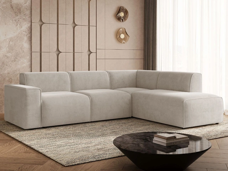 Ecksofa L-Form Rechts Eluno Hellbeige