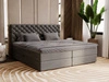 Boxspringbett mit Bettkasten 200x200 Bergamo Dunkelgrau