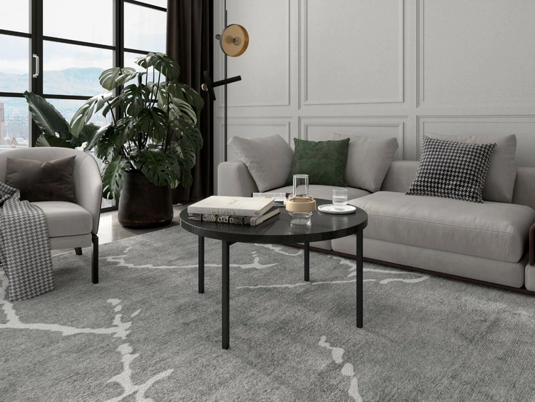 Runder Couchtisch Sevilla Schwarz Glanz