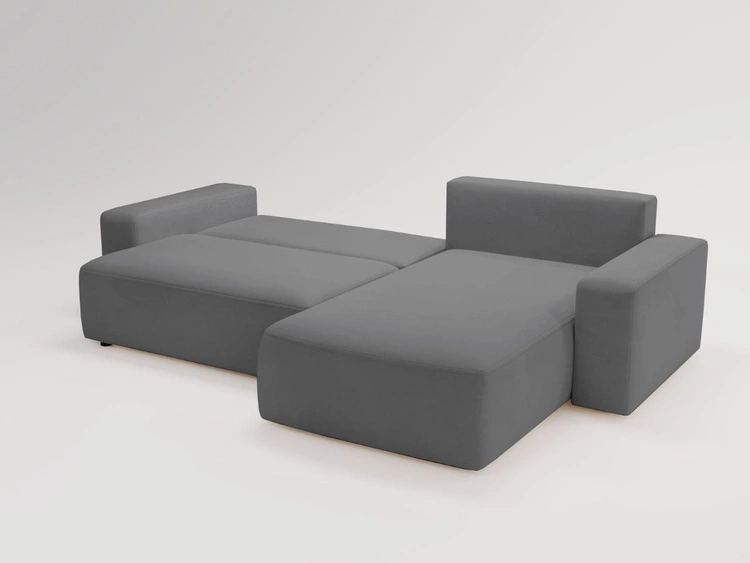 Ecksofa L-Form Rechts mit Schlaffunktion und Bettkasten Tazones Dunkelgrau