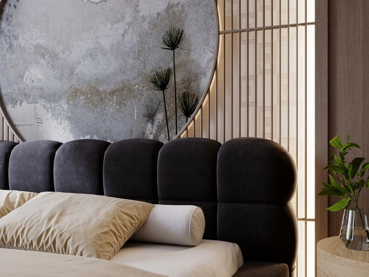 Polsterbett mit Bettkasten und Lattenrost 140x200 Plaza Schwarz