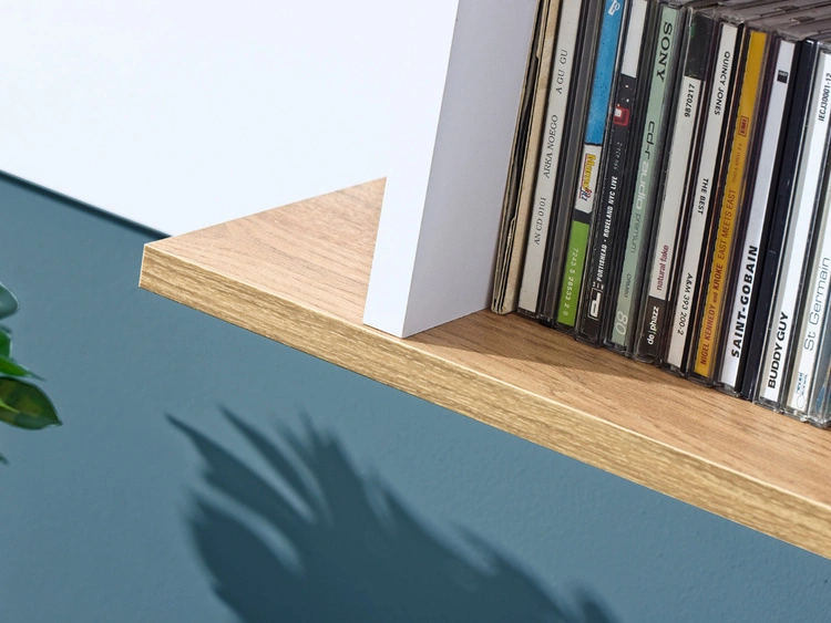 Bücherregal mit Bücherregalen Lindo Weiß, Nash Eiche