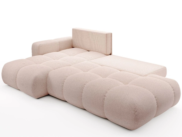 Ecksofa L-Form Links mit Schlaffunktion und Bettkasten Sile L Hellrosa