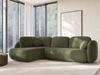 Ecksofa mit Schlaffunktion und Bettkasten Links Carino Grün
