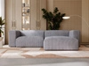 Ecksofa L-Form Rechts Moderne Cord Ecksofa Landi Grau