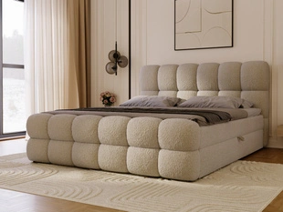 Boxspringbett mit Bettkasten 200x200 Modo Dunkelbeige