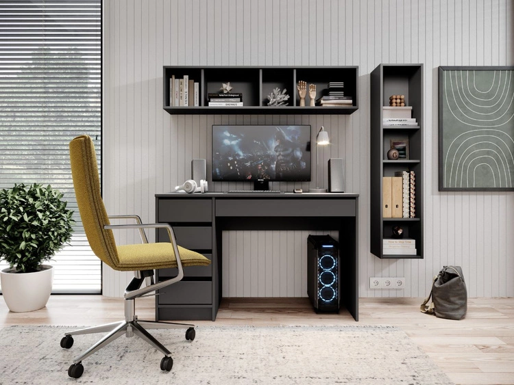 Schreibtisch mit Schubladen Anes Anthrazit