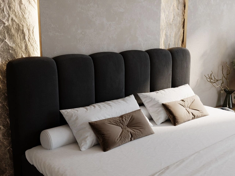 Boxspringbett mit Bettkasten 140x200 Cloud Schwarz