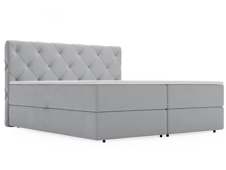 Boxspringbett mit Bettkasten 200x200 Napoli Grau