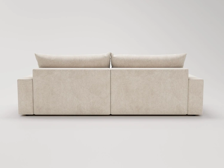 Ecksofa L-Form mit Schlaffunktion und Bettkasten Havi Links Hellbeige