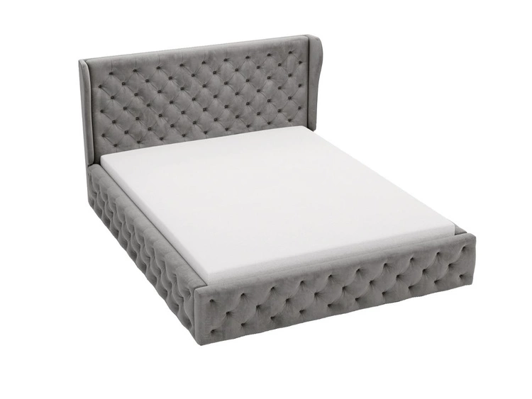 Polsterbett mit Bettkasten und Lattenrost 180x200 Kingston Grau