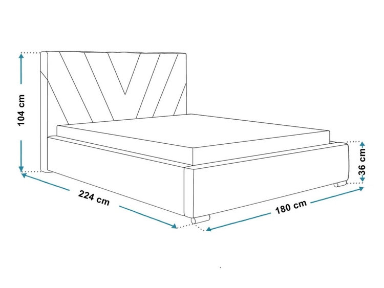 Polsterbett mit Bettkasten und Lattenrost 160x200 Tivoli Dunkelblau