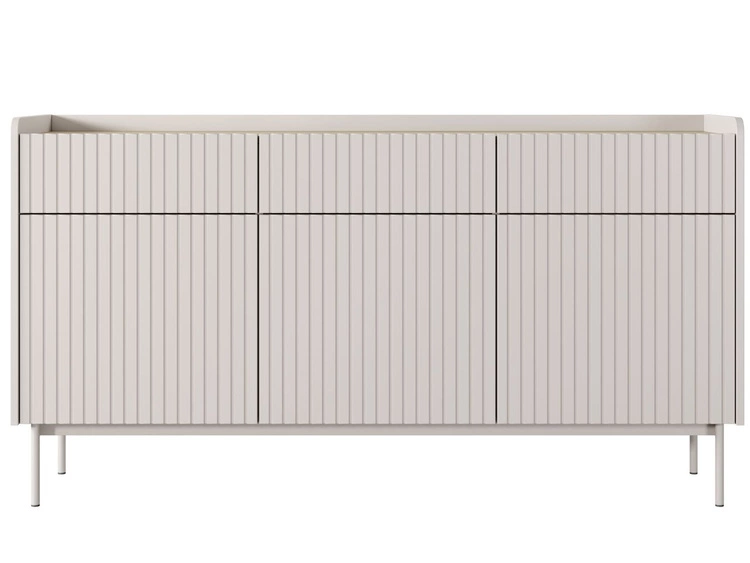 Kommode mit Türen und Schubladen Abios Beige, Scandi Eiche