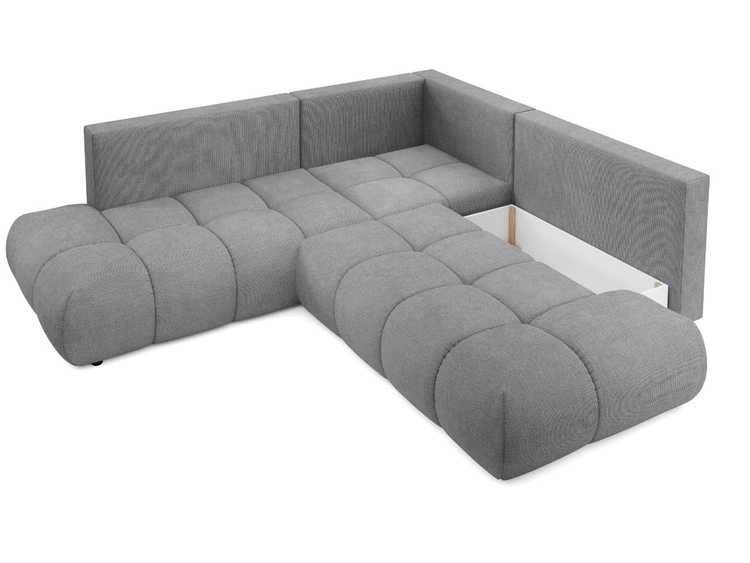 Ecksofa mit Schlaffunktion und Bettkasten Links Kair Grau