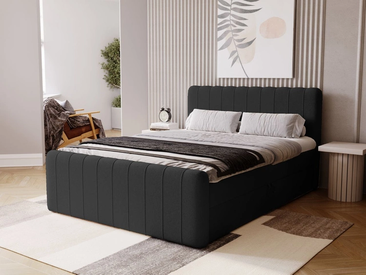 Boxspringbett mit Bettkasten 120x200 Osteno Schwarz