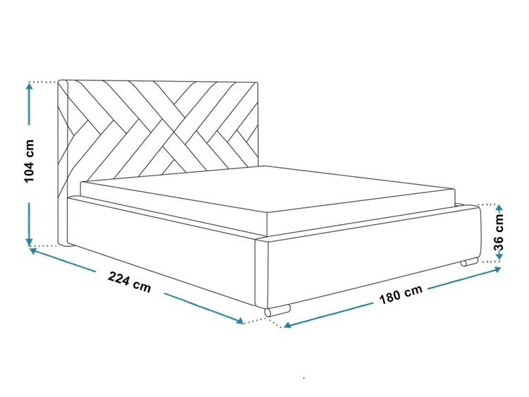 Polsterbett mit Bettkasten und Lattenrost 160x200 Tonale Dunkelgrau