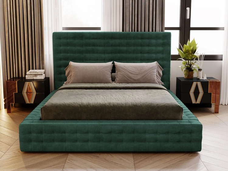 Polsterbett mit Bettkasten und Lattenrost 120x200 Barbados Grün