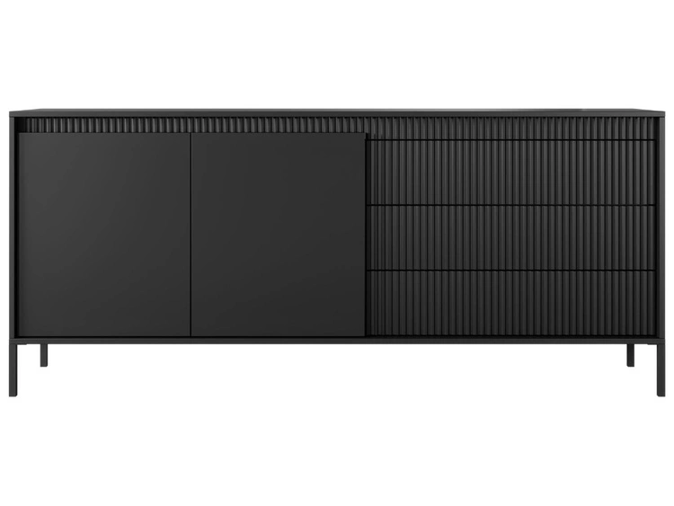 Kommode mit Türen und Schubladen 187 cm Sorano Schwarz
