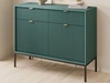 Kommode mit Türen und Schubladen Amber Grün, Schwarz Frame