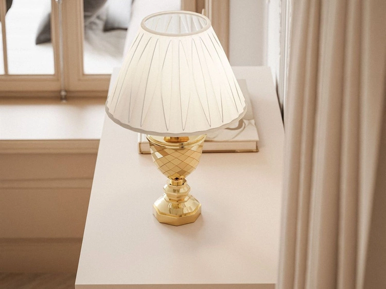 Kommode mit Schubladen und LED-Beleuchtung auf Goldenen Metallbeinen Nuveo Kaschmir