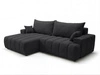 Ecksofa L-Form Links mit Schlaffunktion und Bettkasten Caleo Schwarz