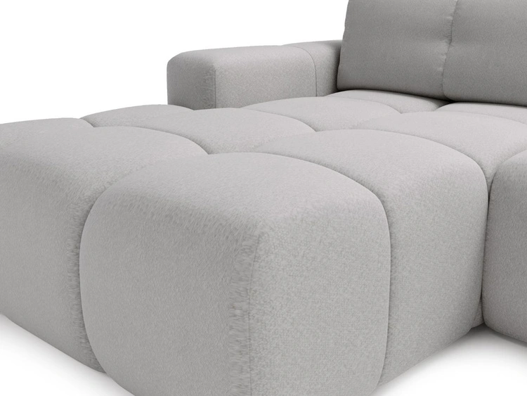 Ecksofa L-Form Links mit Schlaffunktion und Bettkasten Montero Grau