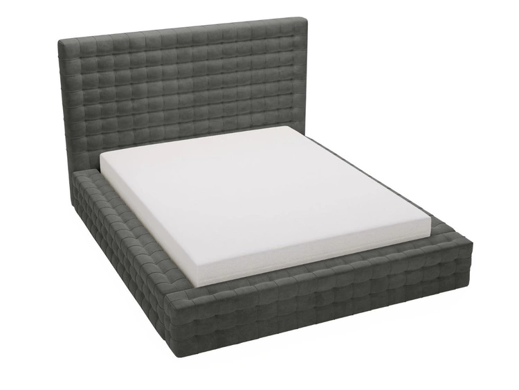 Polsterbett mit Bettkasten und Lattenrost 140x200 Barbados Dunkelgrau