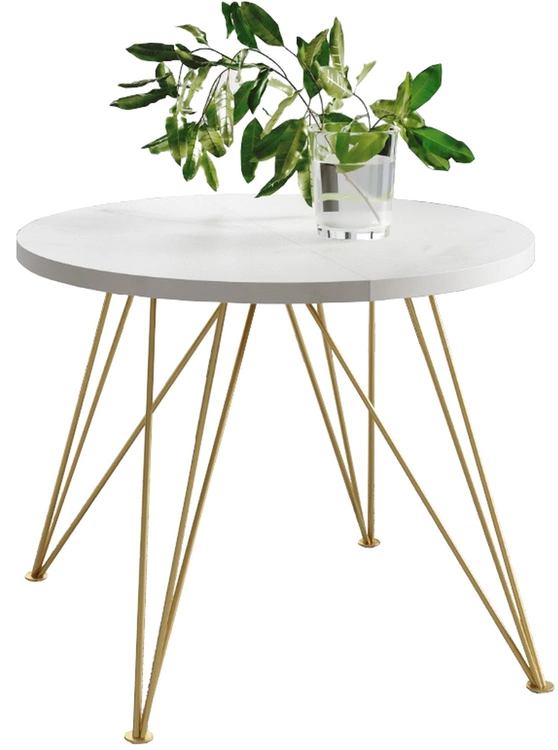 Loft runder Tisch 100 cm Tanos Gold - Bianco Marmor